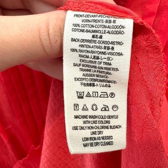 FREE PEOPLE | Coral Pink Pintuck Boho High Low Blouse NWT | Size Medium - Picture 9 of 9